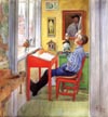 Carl Larsson 1912" haciendo los deberes"